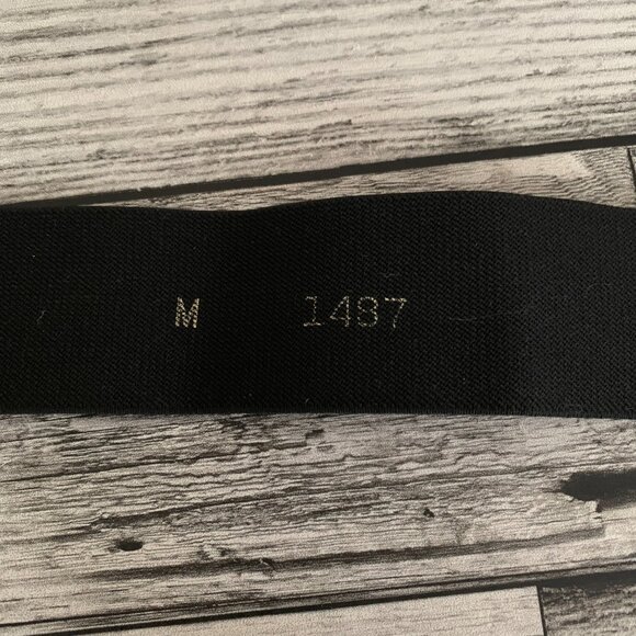 Vintage Wide Statement Cinch Waist Belt M Black Elastic Gold Glam Buckle 90s 80s - Picture 5 of 10